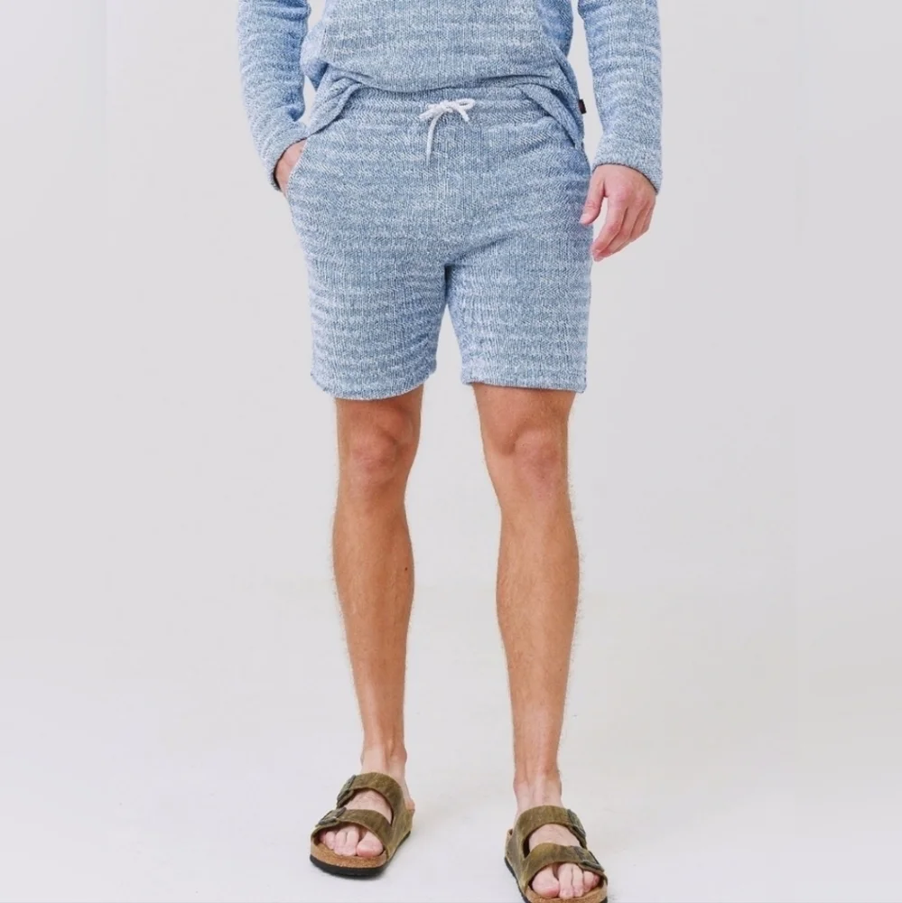 Faherty Whitewater Sweatshort Textured Terry Cloth Organic Cotton Blend‎